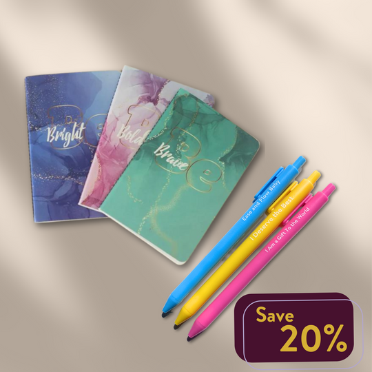 Jotter Notebooks and Affirmation Pens Set