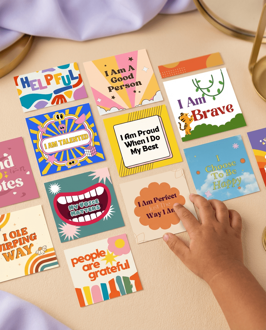 Building Blocks Kids Affirmation Card Deck for Building Confidence and Emotional Skills - PleaseNotes - 
