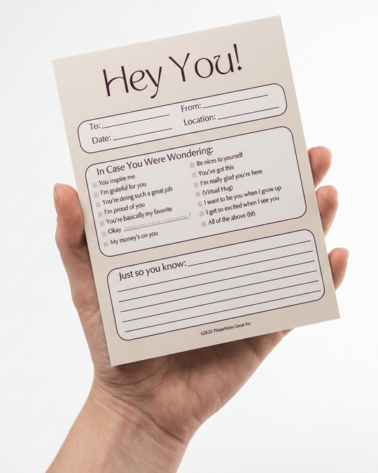 "Hey You, In Case You Were Wondering" Notepad - PleaseNotes - Notepads