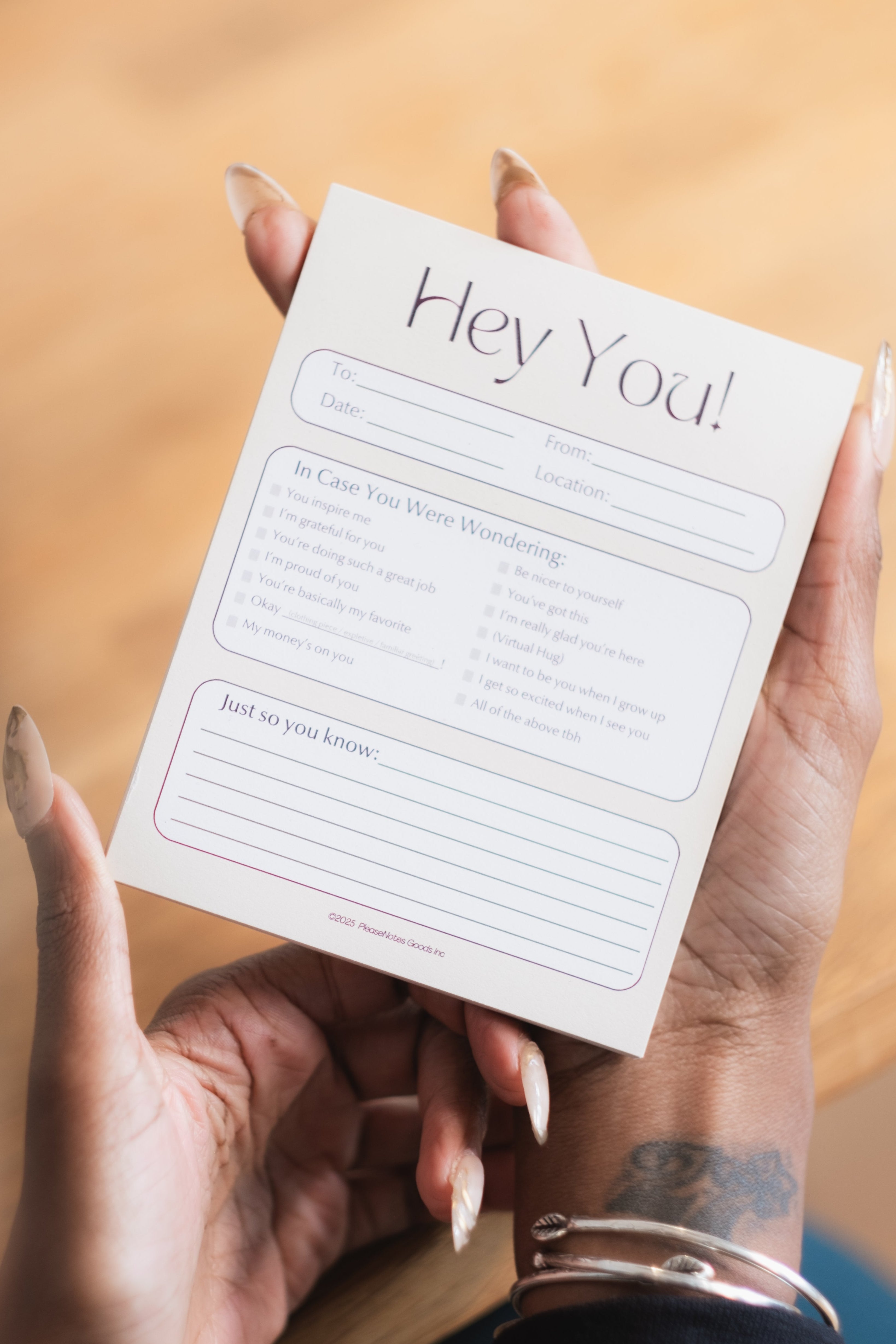 "Hey You, In Case You Were Wondering" Notepad - PleaseNotes - Notepads