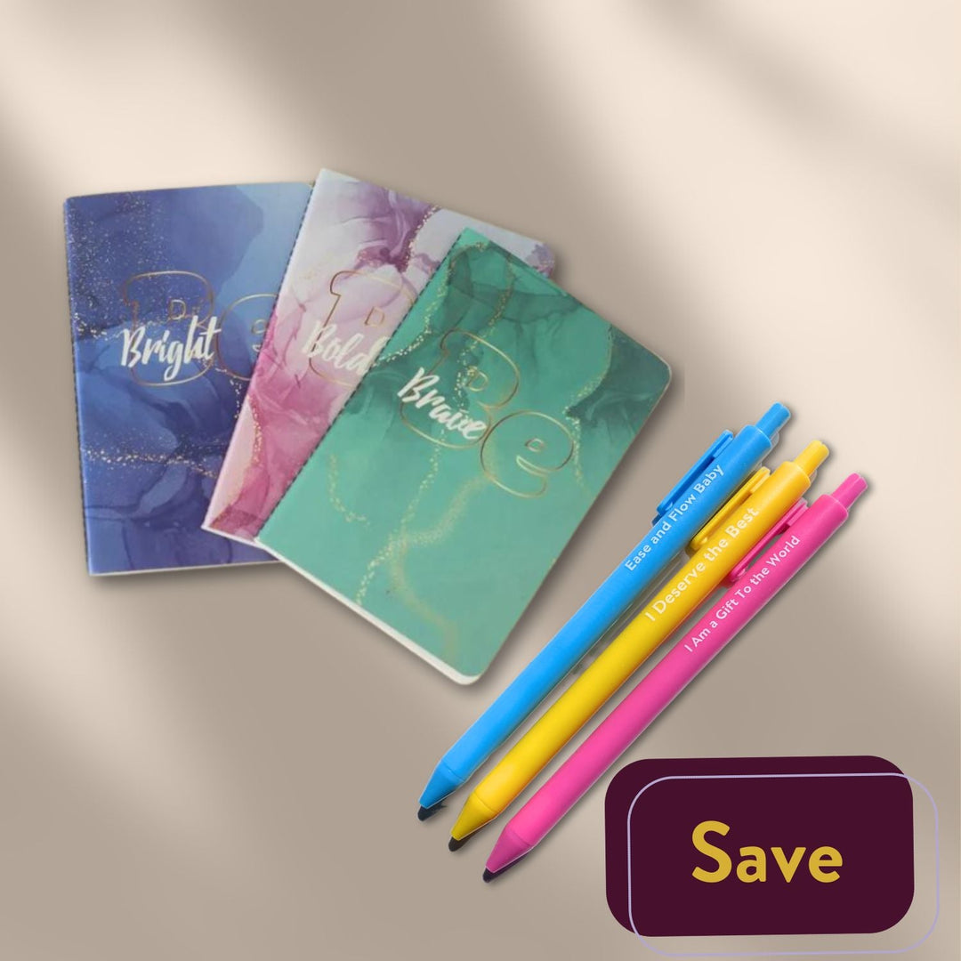 Jotter Notebooks and Affirmation Pens Set - PleaseNotes - Bundle