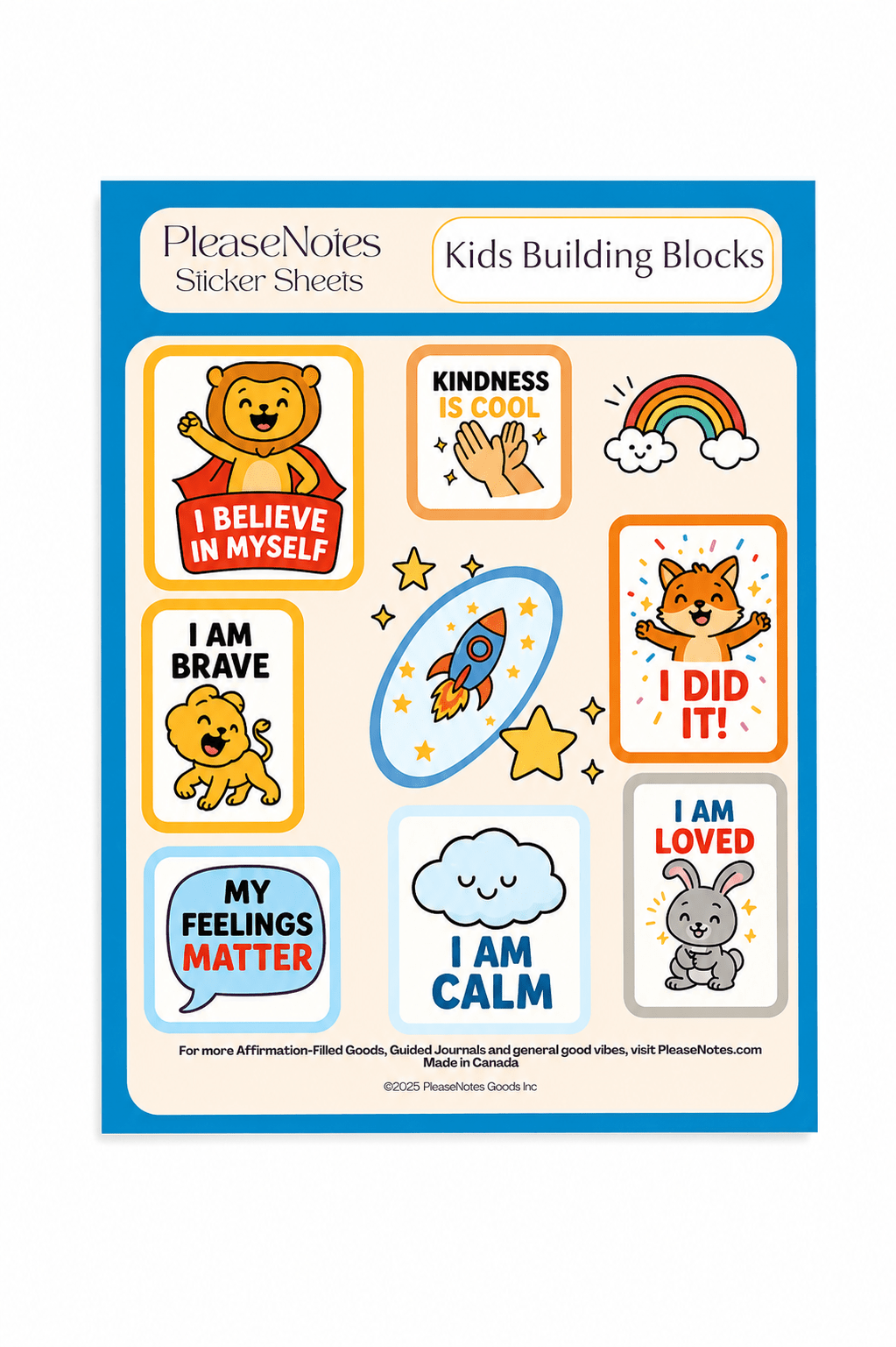 Kids Building Blocks Sticker Sheet - PleaseNotes-Stickers