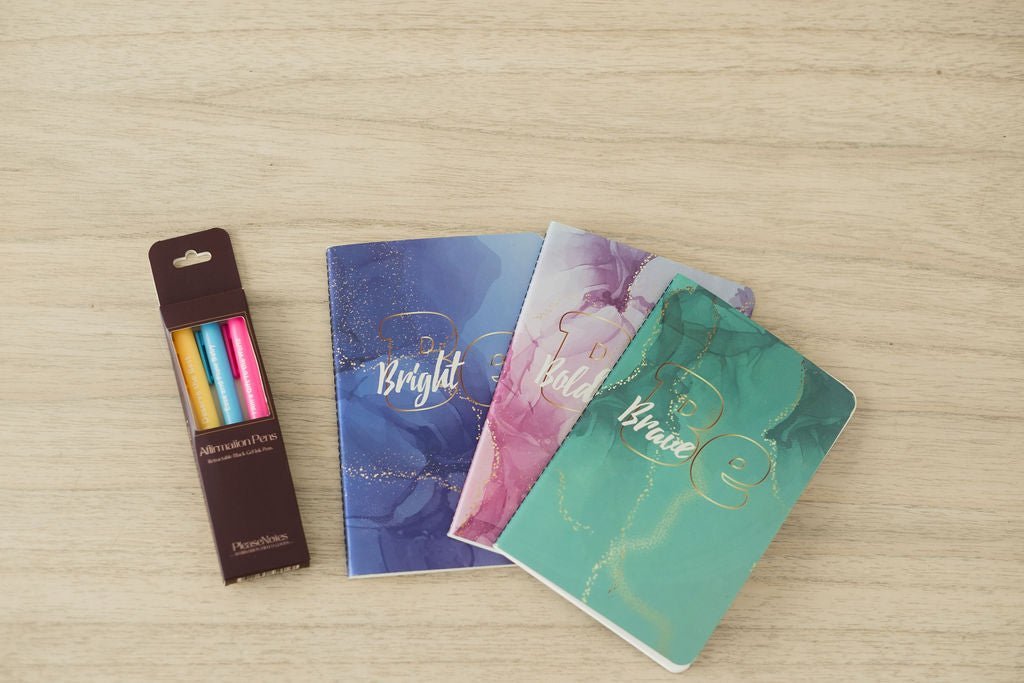 Perfect Pairing - Jotter Notebooks and Affirmation Pens - PleaseNotes - Bundle