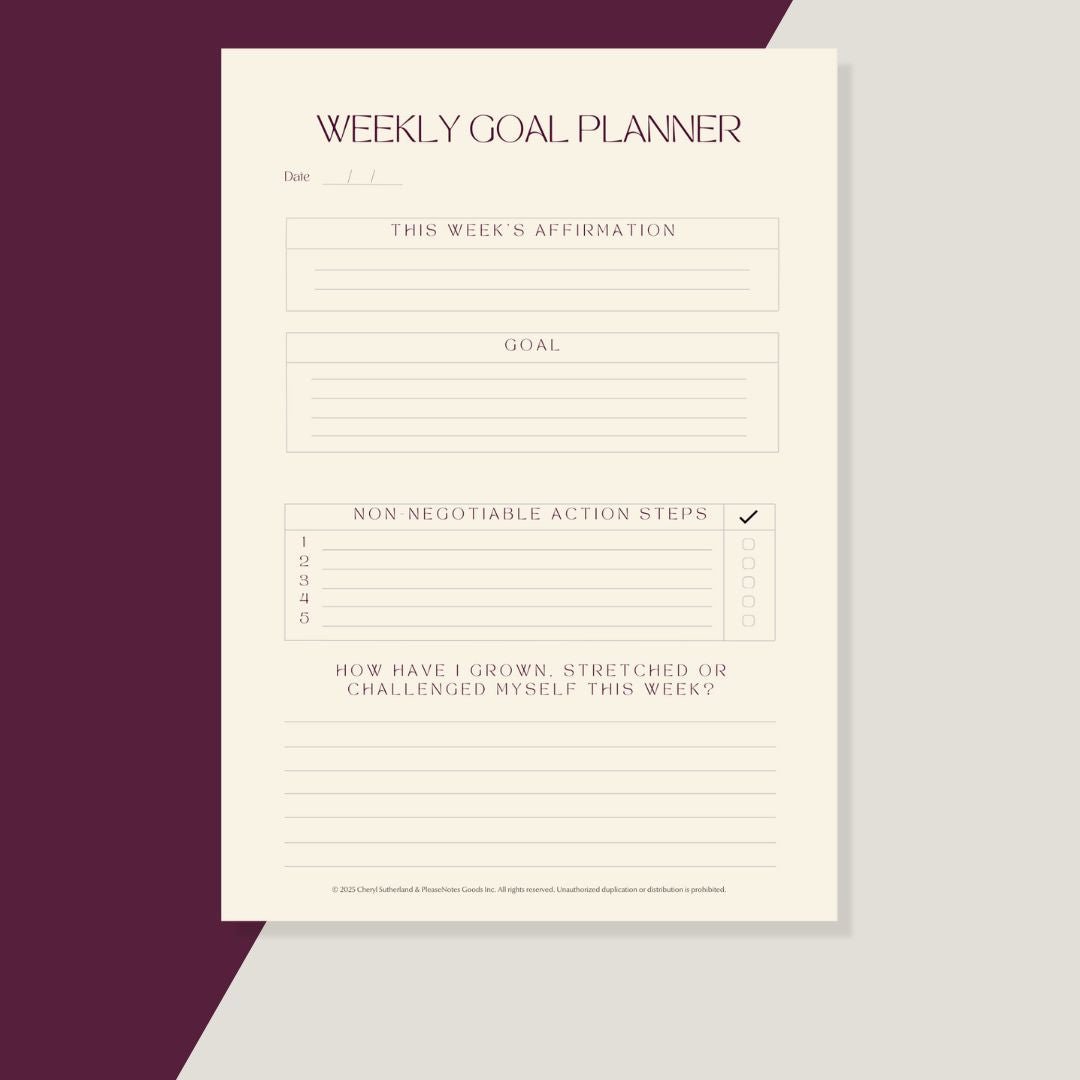 Physical Weekly Goal Planner - PleaseNotes - Notepads