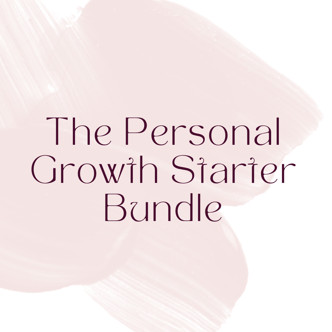 Personal Growth Starter Bundle with journal, affirmation cards, pens, notepad, and meditation